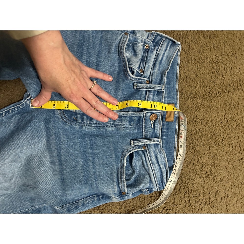 Mother The Tomcat Layover High Rise Straight Leg Jeans Blue Denim Size 26 - Picture 12 of 12
